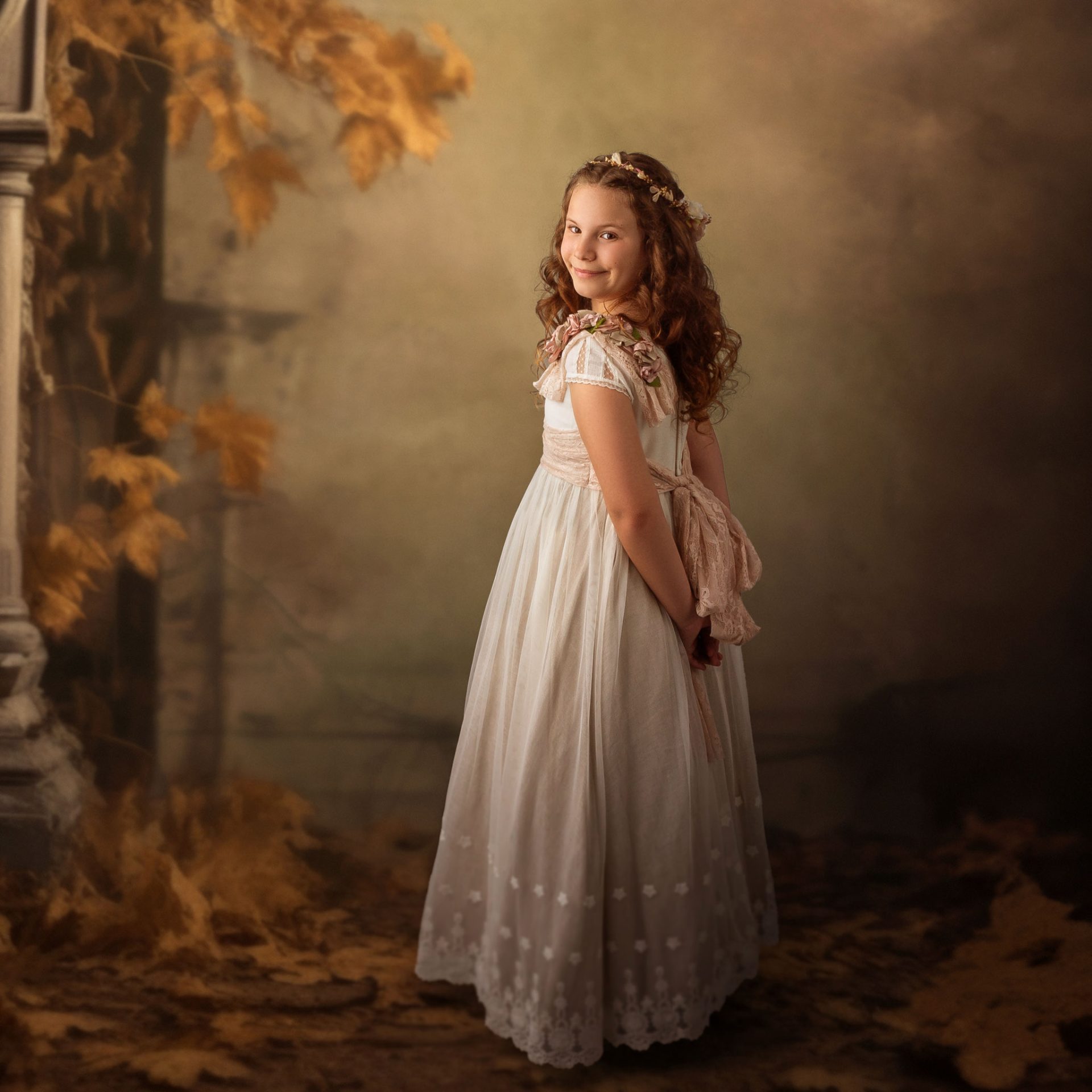 Fotografía de comunión en estudio profesional en Bizkaia
